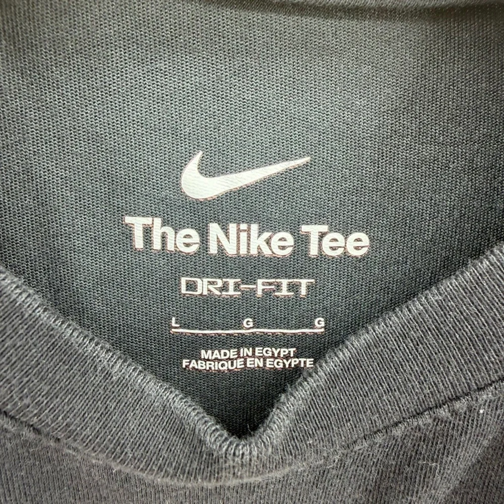 Nike T-Shirt Mens Large Black Dri-FIT Graphic Logo Short Sleeve Tee